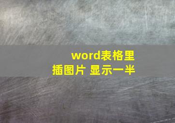 word表格里插图片 显示一半